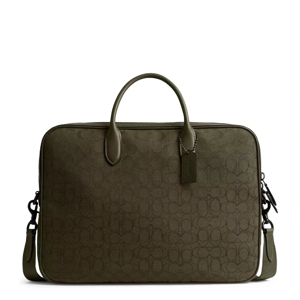 Coach 🆕 Olive Signature Laptop Brief case messenger commuter bag